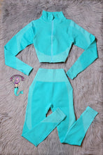 Load image into Gallery viewer, Turquoise Mermaid activewear set
