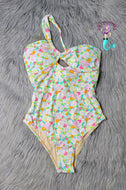 Flowers for water one-piece