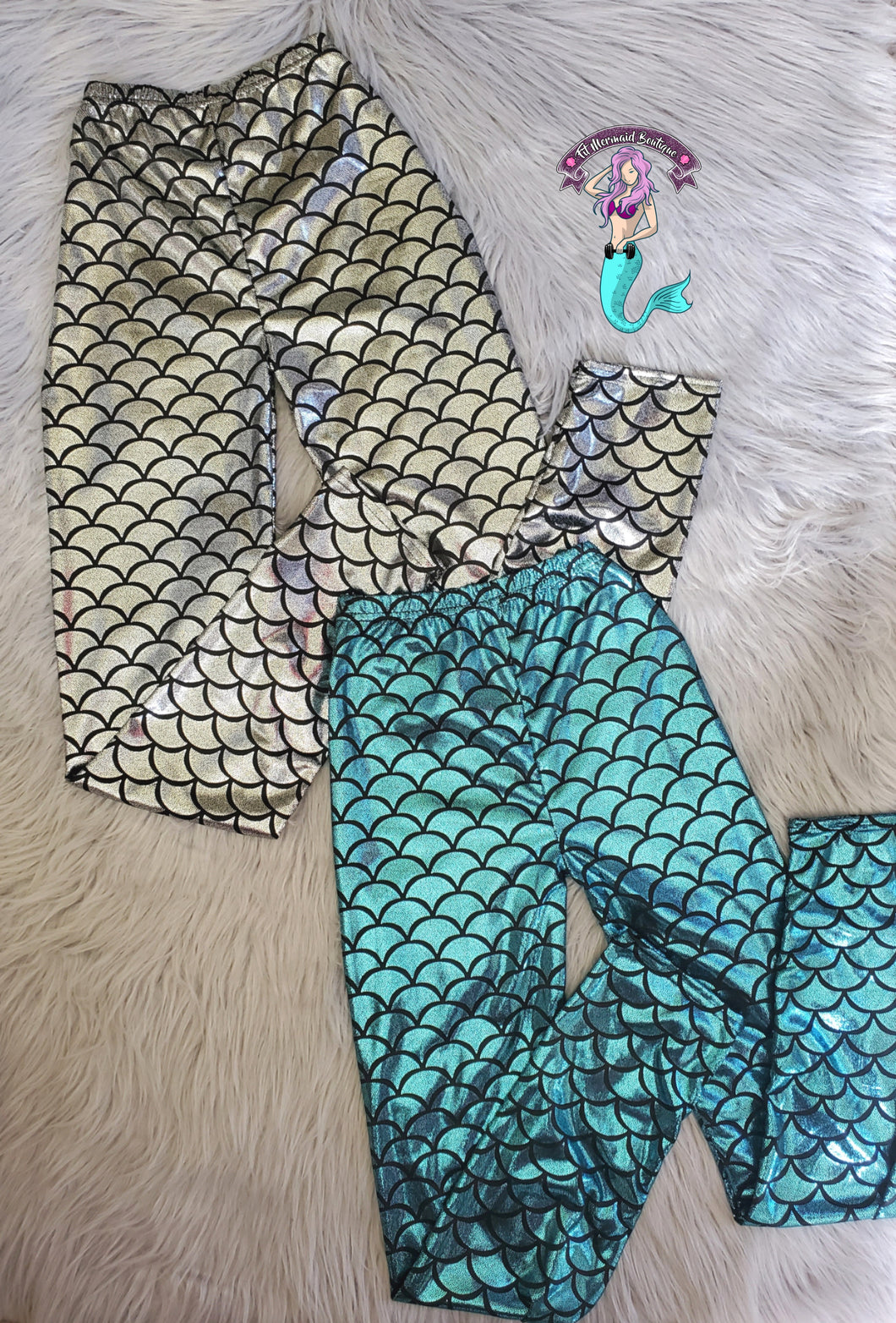 XSmall Metallic mermaid leggings