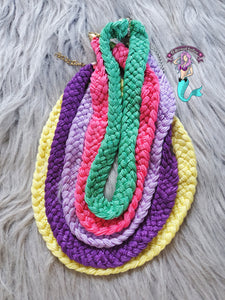 Colorful braided necklaces