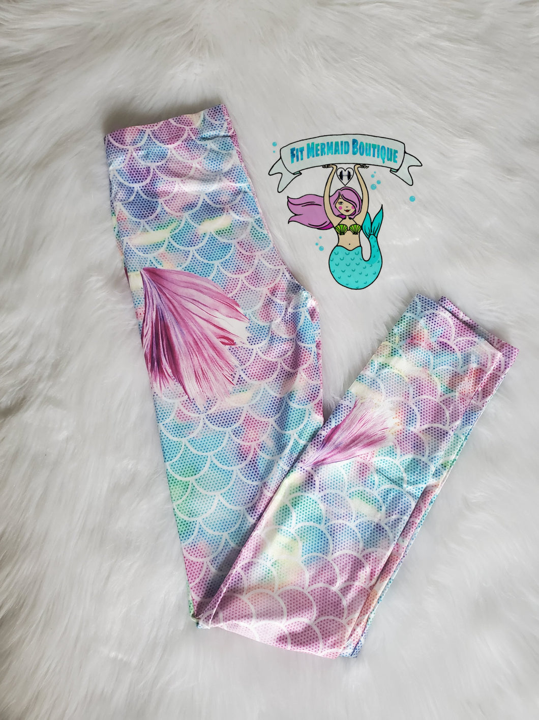 Pink Mermaid tail leggings