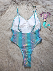Holographic one piece swimsuit