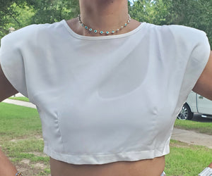 White muscle crop top in polyester.