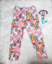Load image into Gallery viewer, Pink unicorn capri leggings
