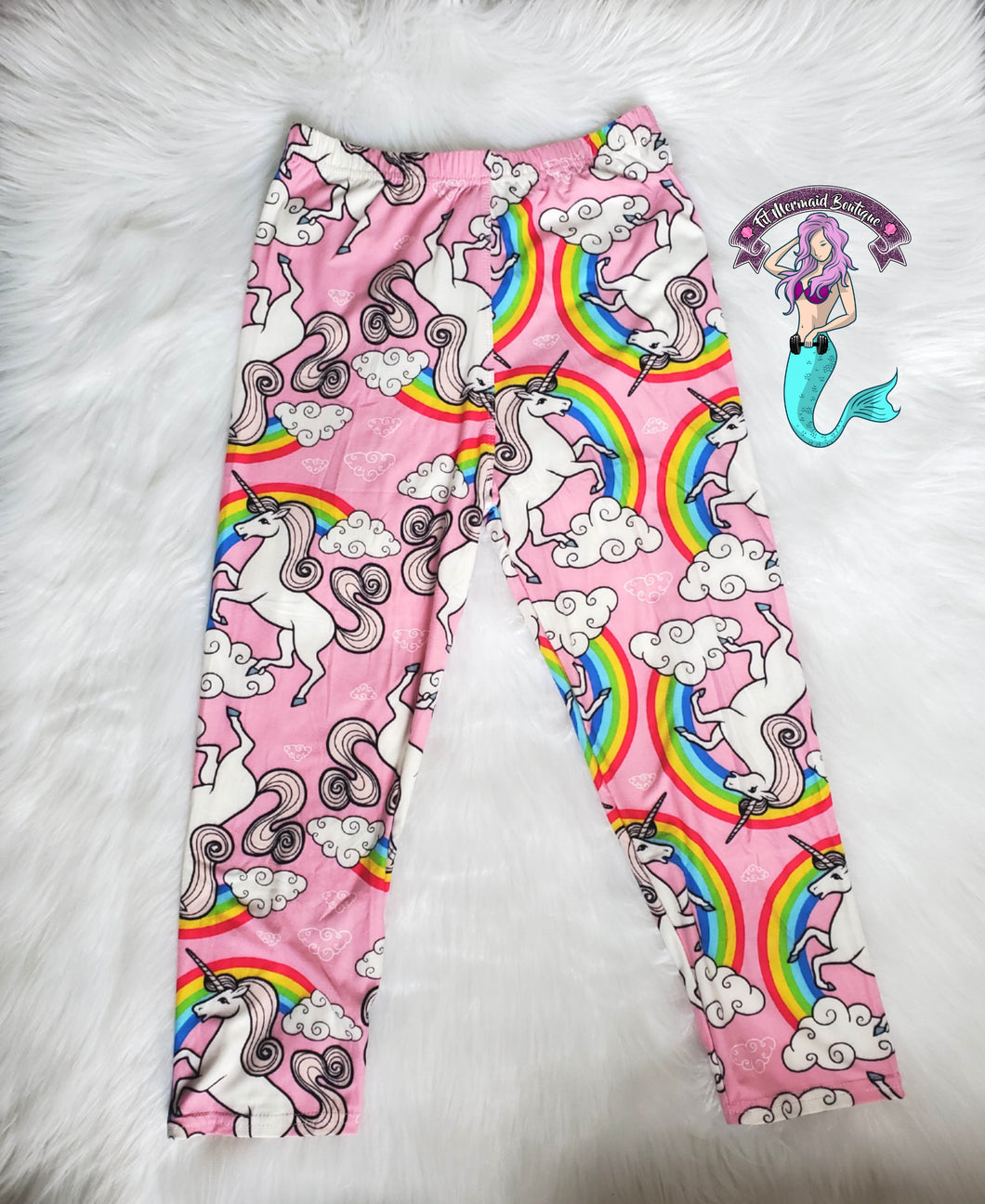 Pink unicorn capri leggings