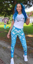 Load image into Gallery viewer, Blue high waisted Tie dye leggings
