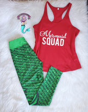 Load image into Gallery viewer, Mermaid Christmas Colors Leggings
