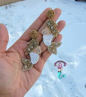 White Mermaid handmade earrings