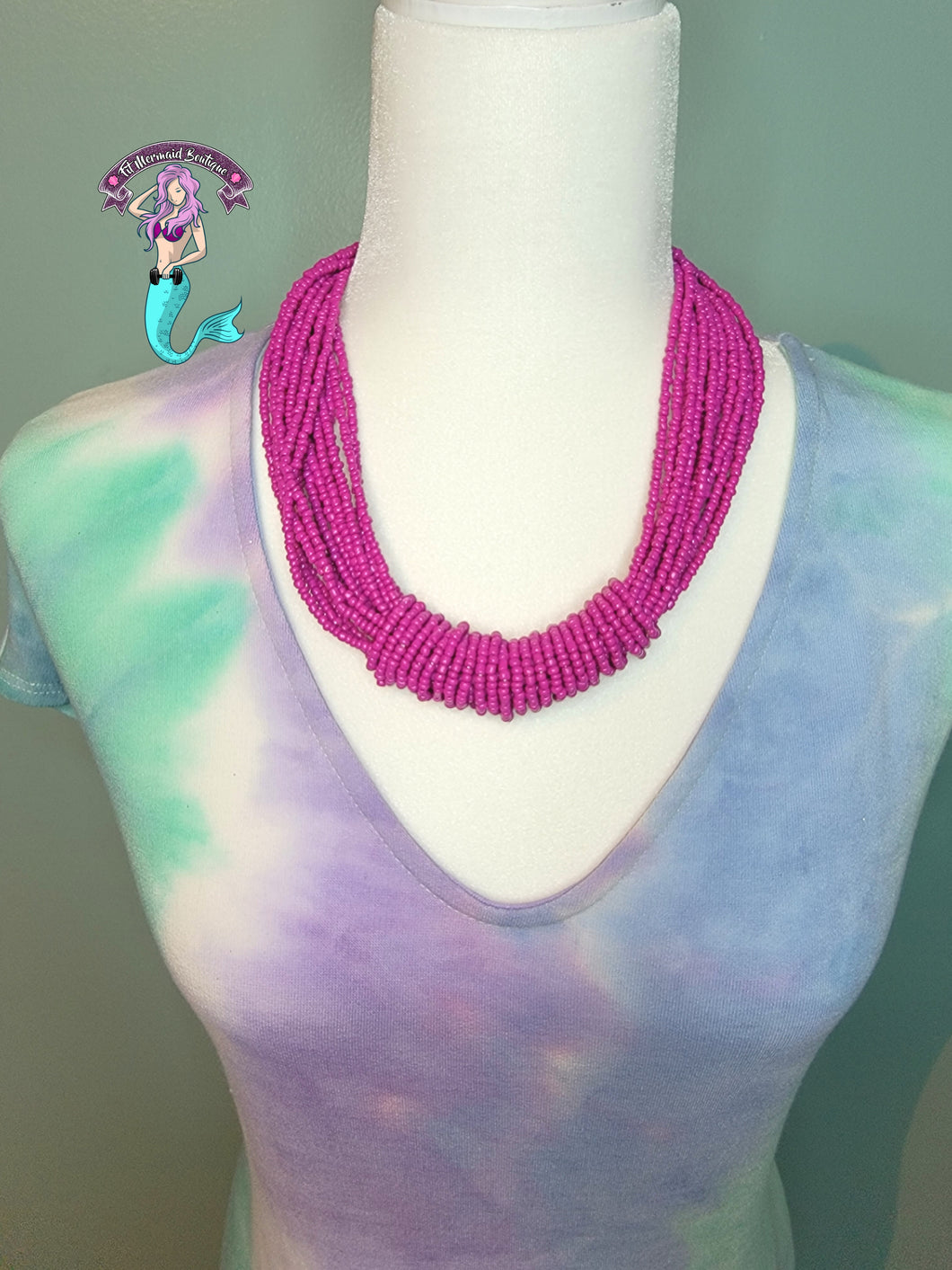Mermaid colors necklace + earrings set