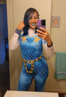 Blue Mermaid long sleeve costume