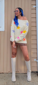Comfy colorful star sweater
