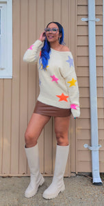 Comfy colorful star sweater