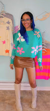Load image into Gallery viewer, Florecitas teal sweater
