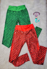 Load image into Gallery viewer, Mermaid Christmas Colors Leggings
