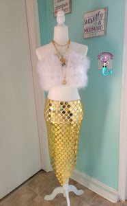 Gold mermaid scale skirt (midi)