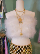 Strapless Feather Crop Top