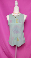 Shell yeah side slit tank top